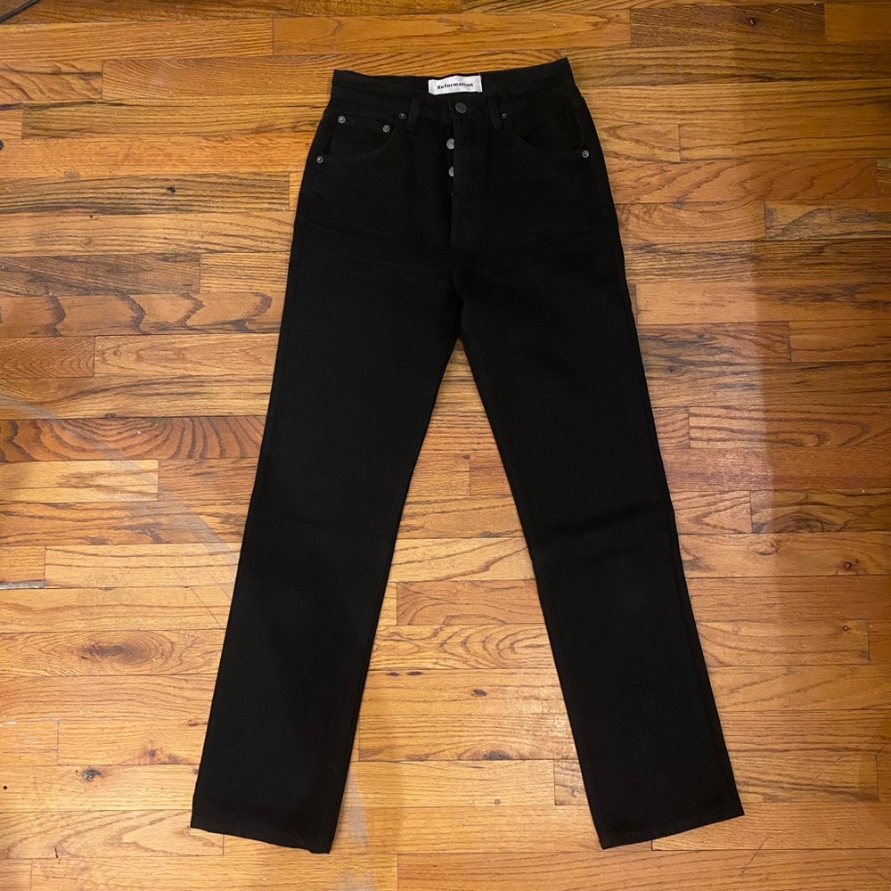 Reformation Cynthia Jean, Black, Size 24